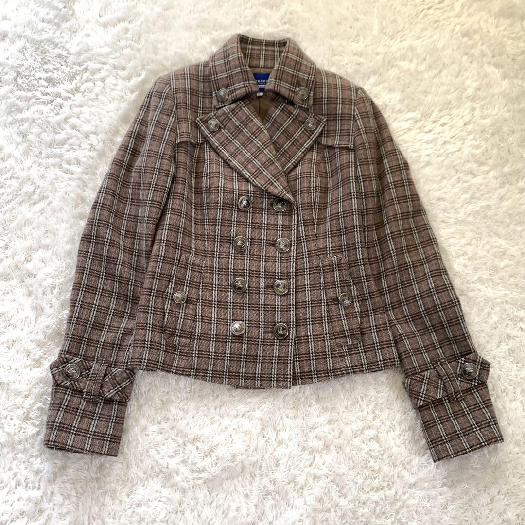 極美品 バーバリーブルーレーベル ピーコート ノバチェック アウター