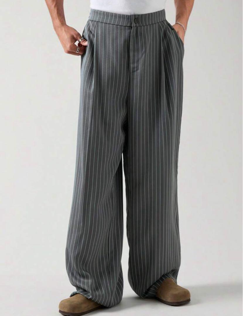 Y2k STRIPES PANTS ストライプ ワイドデニム