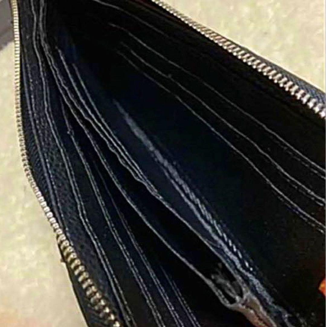 新品！光沢の美しいマットクロコ長財布ブラック
