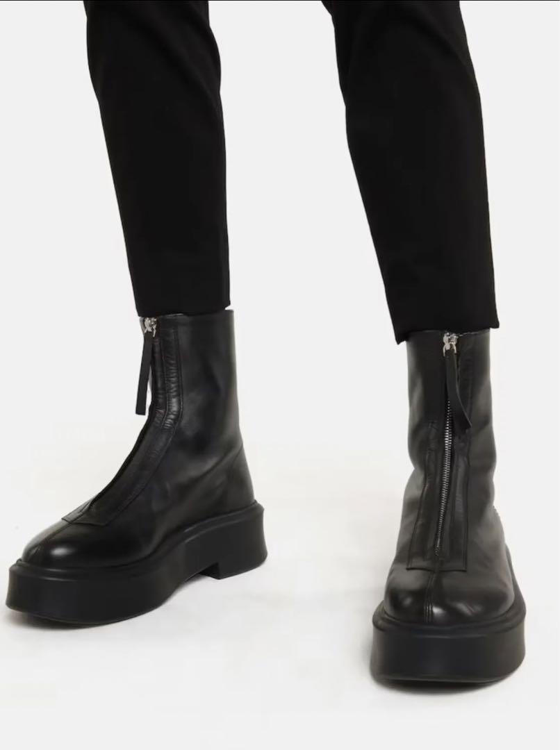 THE ROW ZIPPED BOOT 1 黒 レザーブーツ 38