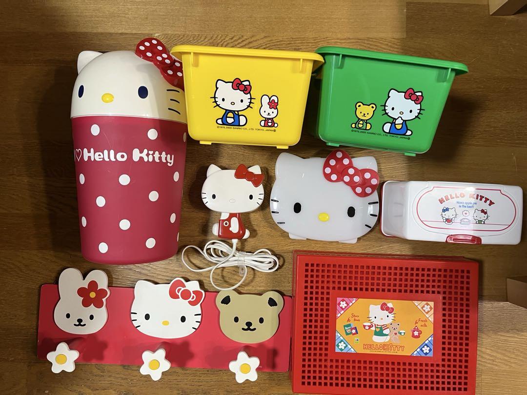 キティ レア　ドット　レトロ　ドライヤー　ウォールフック　収納　ダストボックス