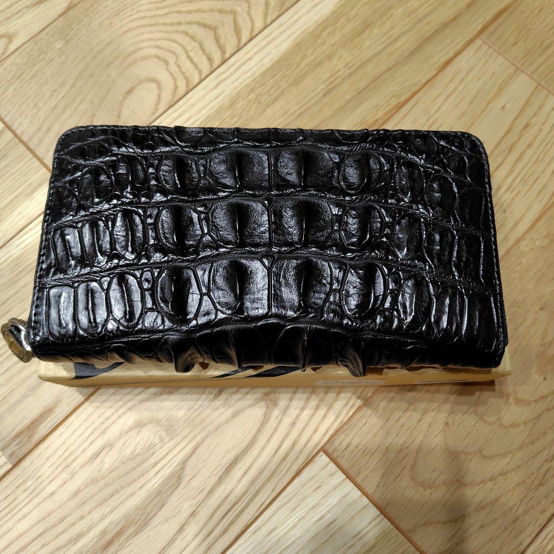クロコダイル ラウンドファスナー長財布