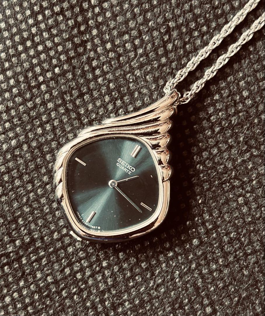 SEIKO セイコー 稼動品 ペンダントウォッチ 時計 クォーツ（シルバー系）