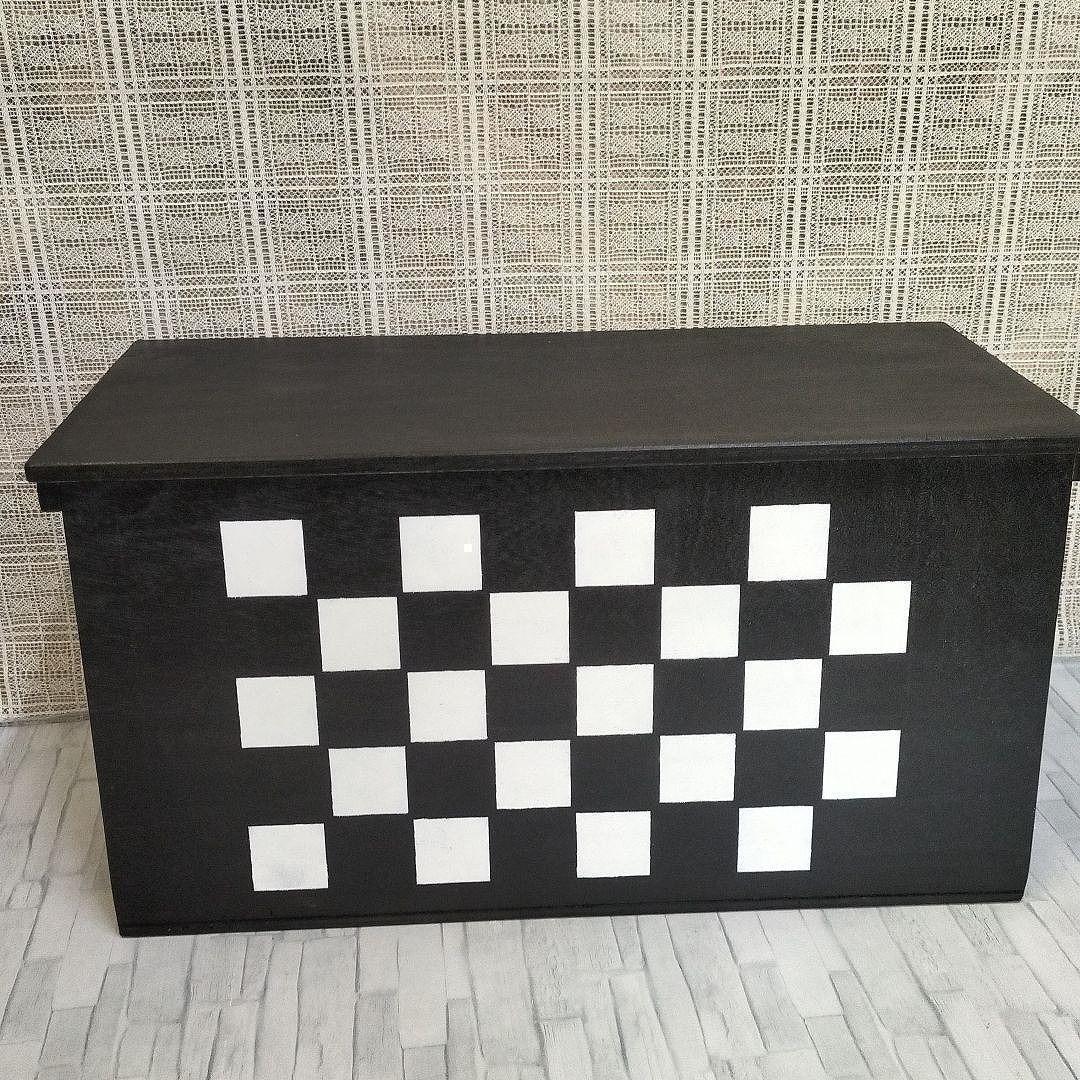 78《収納BOX》おもちゃ箱 ハンドメイド 市松模様 リンゴ箱 DIY 工具入れ