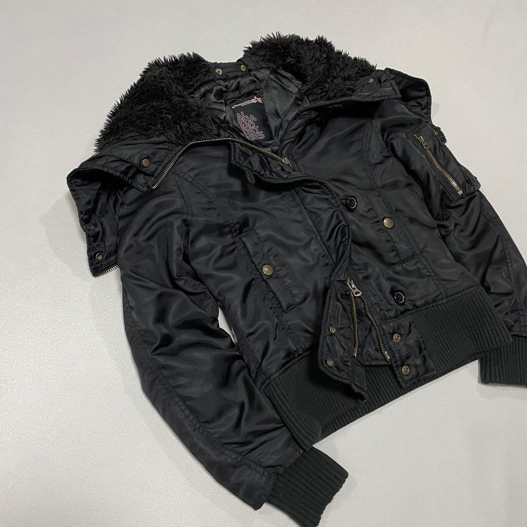 90s N2B ボンバー フライトジャケット 短丈 Tech ファー y2k 90s N2B ボンバー フライトジャケット 短丈 Tech ファー y2k 00s