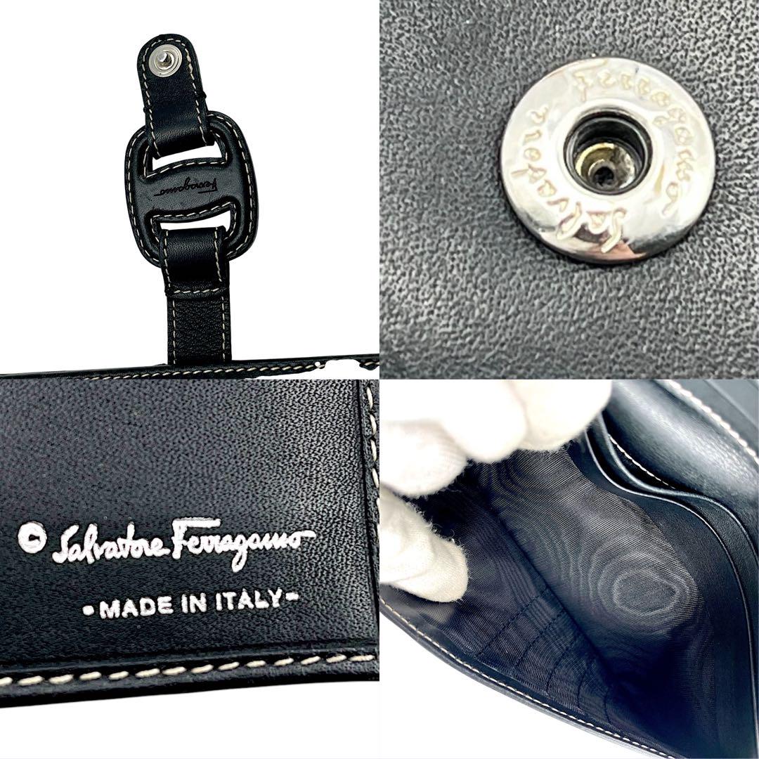 【美品】salvatore ferragamoフェラガモ　長財布　ブラック　黒