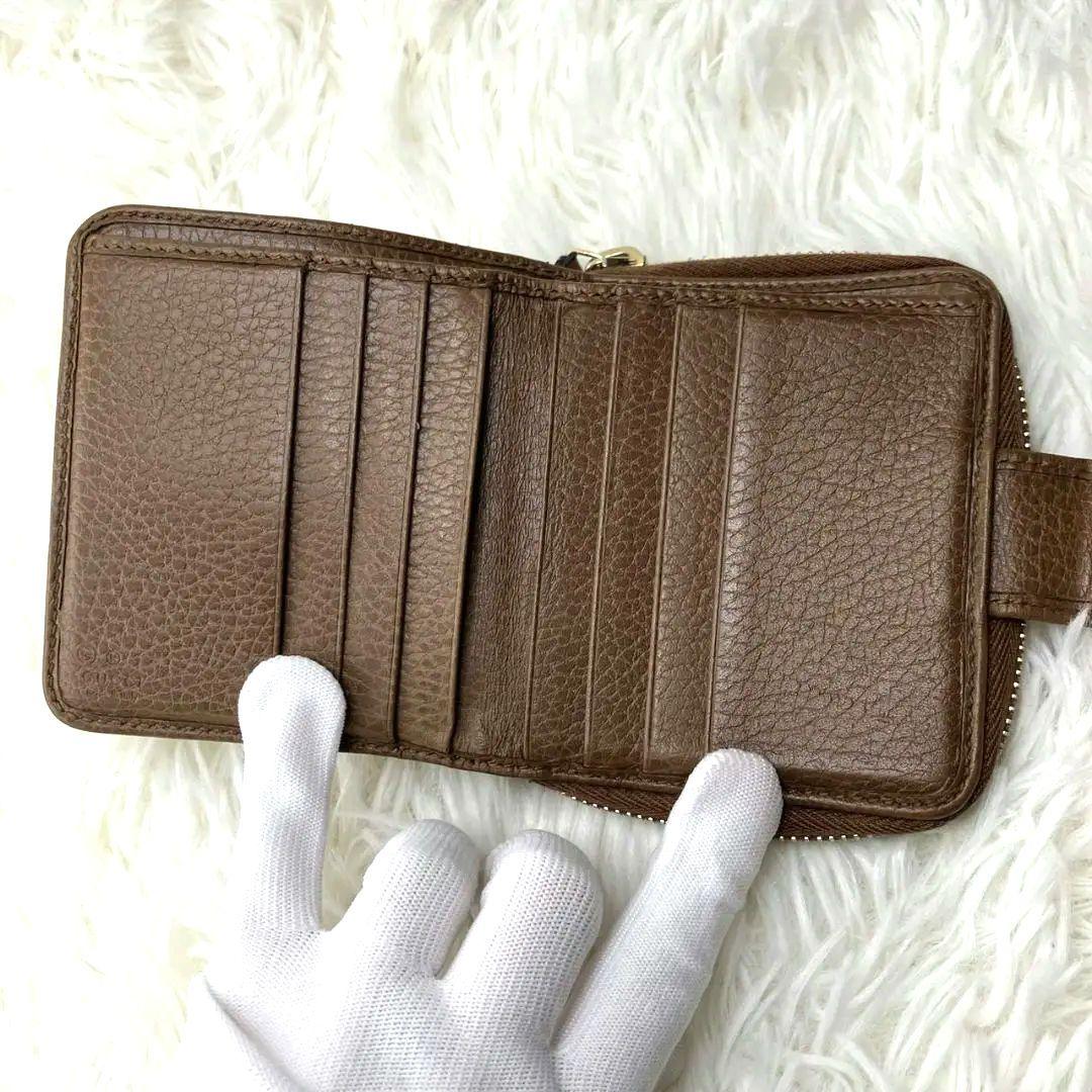 極美品✨グッチgucci GG キャンパスラウンドジップ折財布