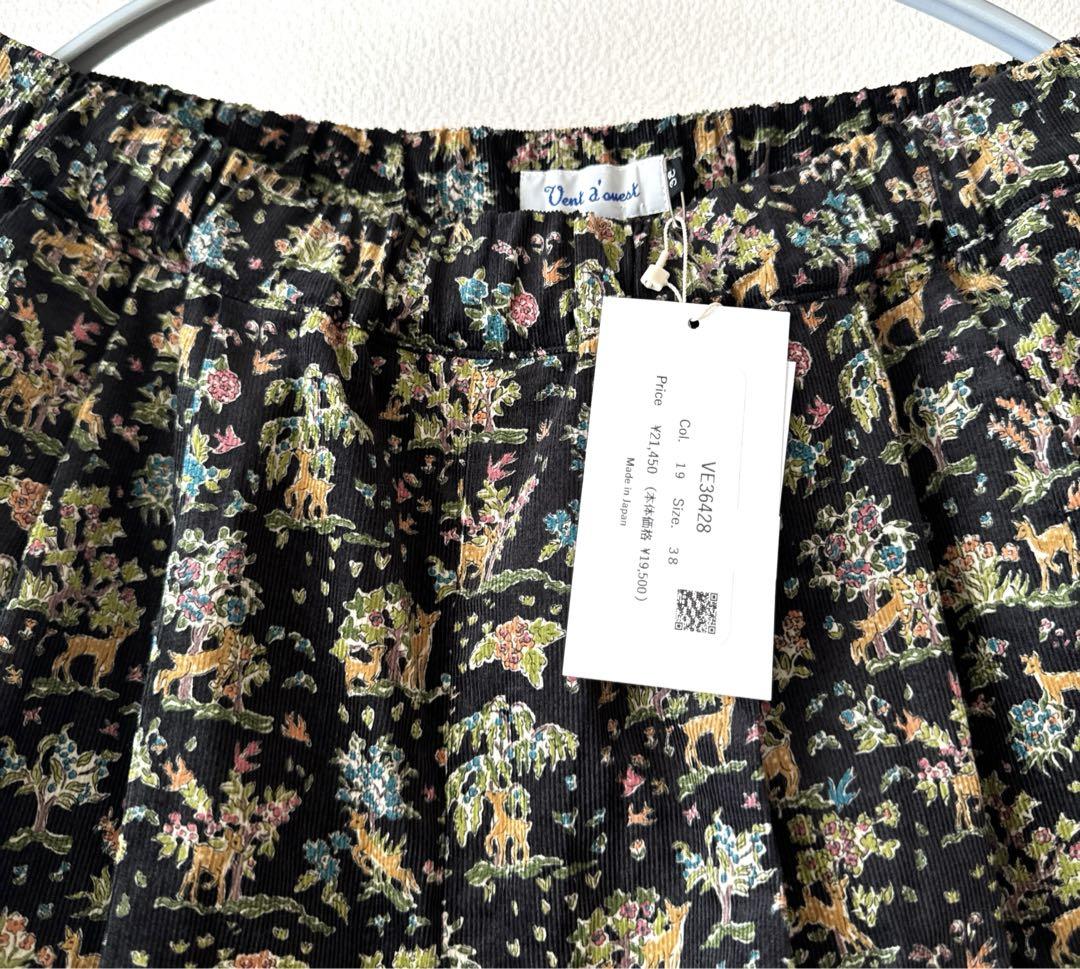 新品未使用 QUNT d ouest リバティ柄コーデュロイパンツ サイズ