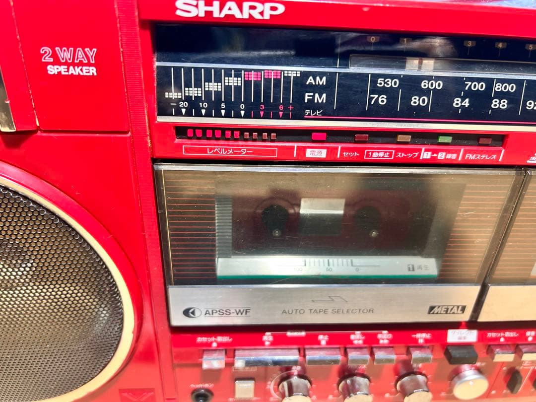 希少品昭和レトロSHARP GF-490R ダブルカセットデッキメンテナンス済み 希少品昭和レトロSHARP GF-490R ダブルカセットデッキメンテナンス済み