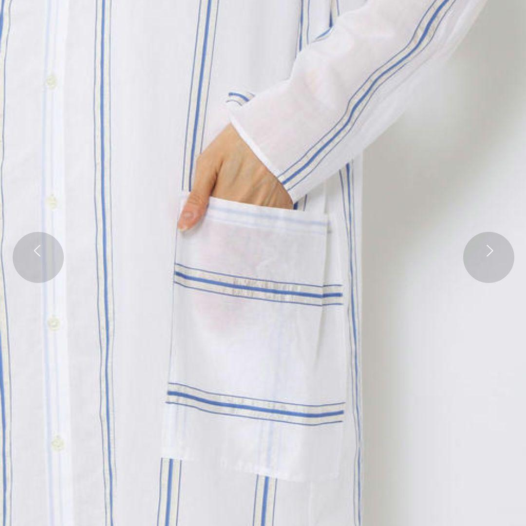 最新最全のをすべて GALERIE VIE コットン ストライプ ワンピース ロングシャツ シャツ+ブラウス(長袖+七分)
