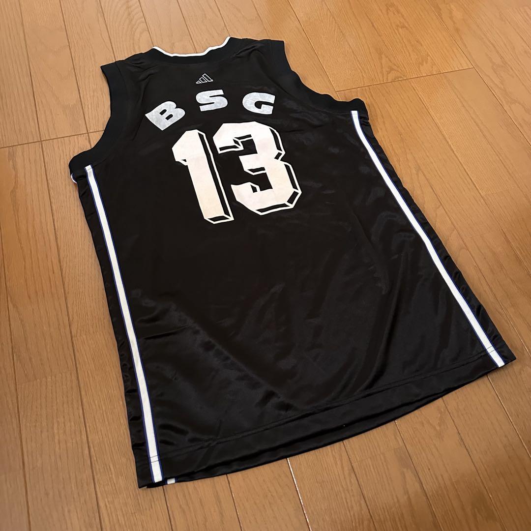 90s 00s adidas ユニフォーム ゲームシャツ ノースリーブ ブラック
