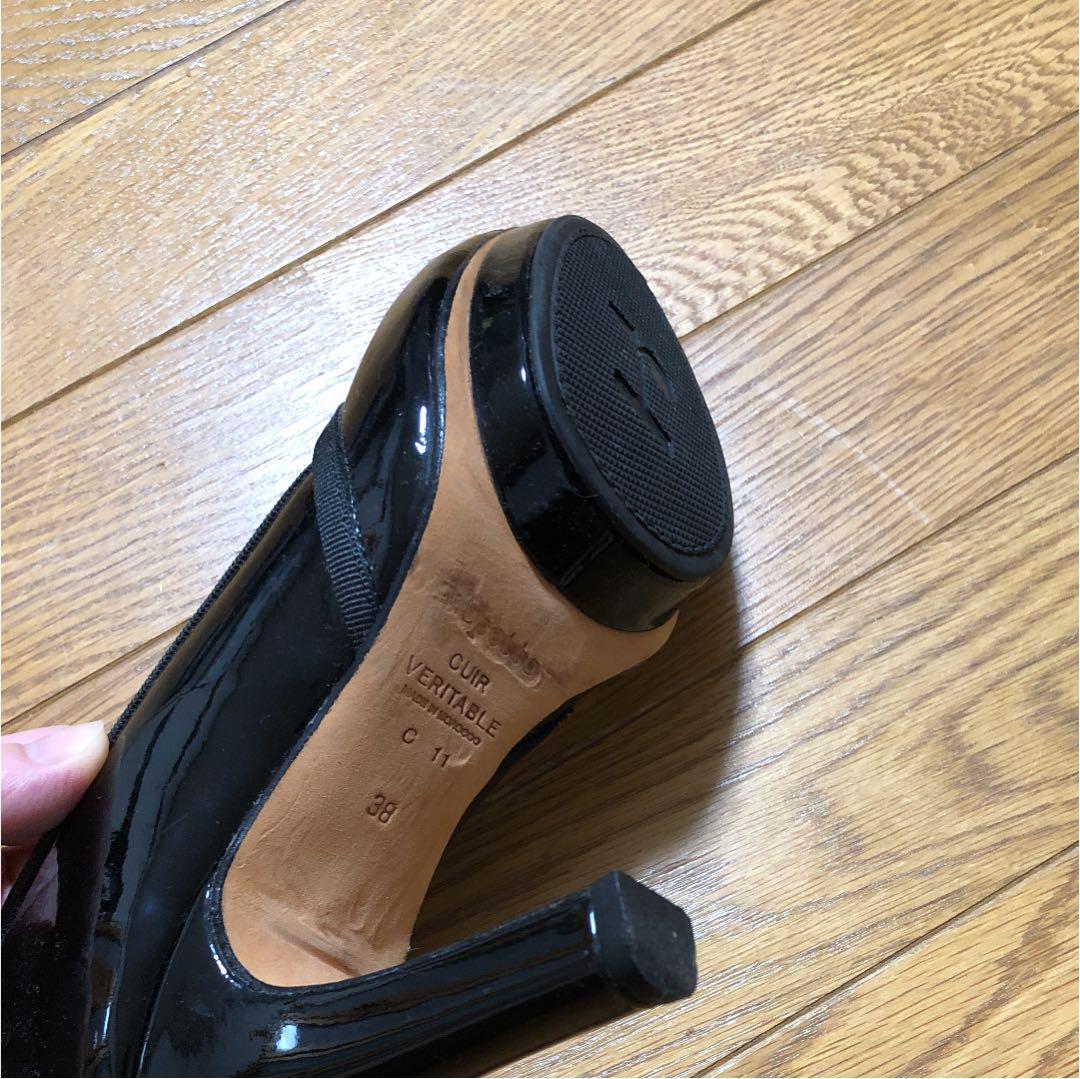 レペット♡38 最安値出品！黒 エナメル サンダル パンプス