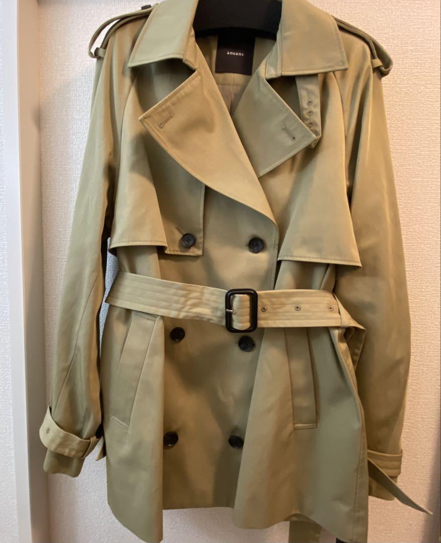 【新品】anuans ハーフオーバートレンチコート　ベージュ　M
