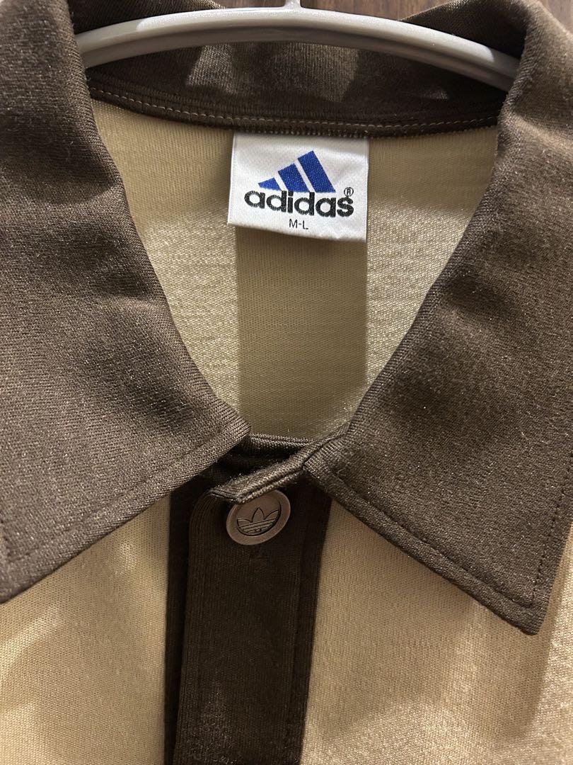 adidas デサント ボタン ジャージ ブラウン 日本製
