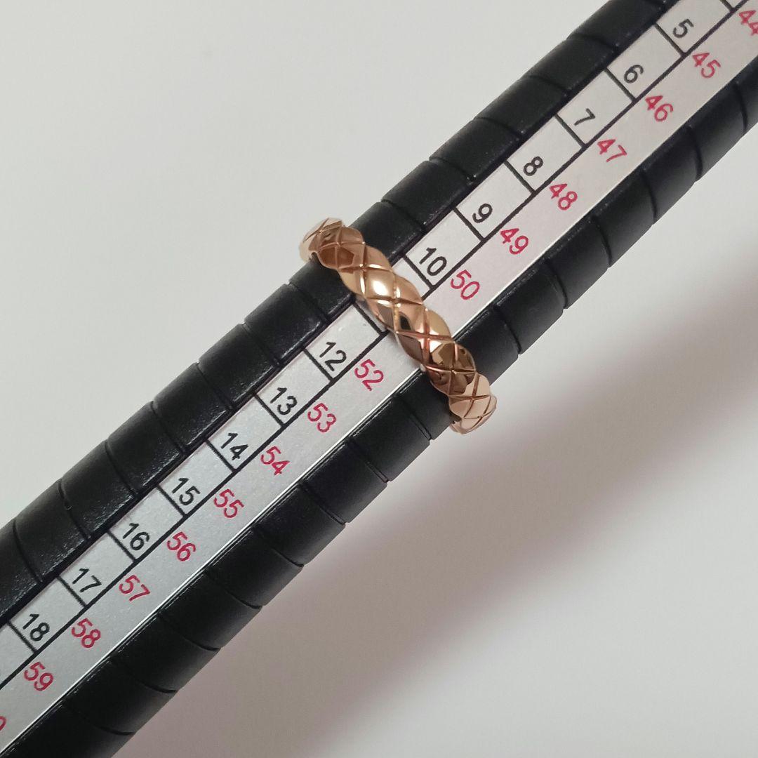 ハイグレード品　クラッシュキルティングリング　ピンクゴールドカラー　約11号