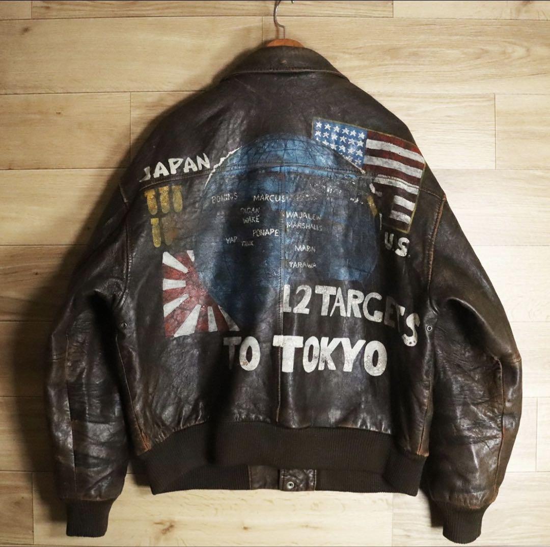 オリジナルペイント A-2 レザージャケット ヴィンテージ 古着 大戦