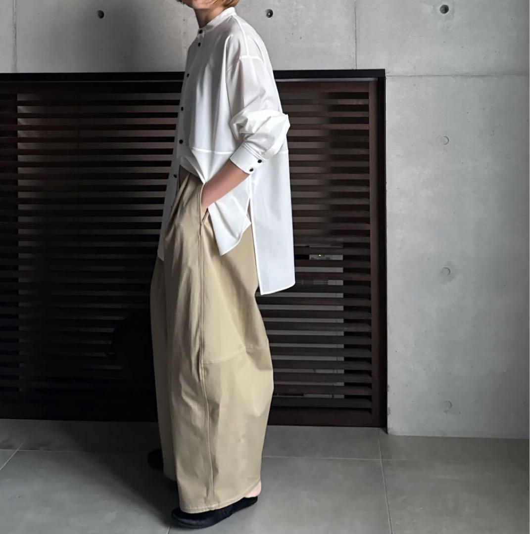 トップス LOHEN BAND COLLAR SLIT SHIRT