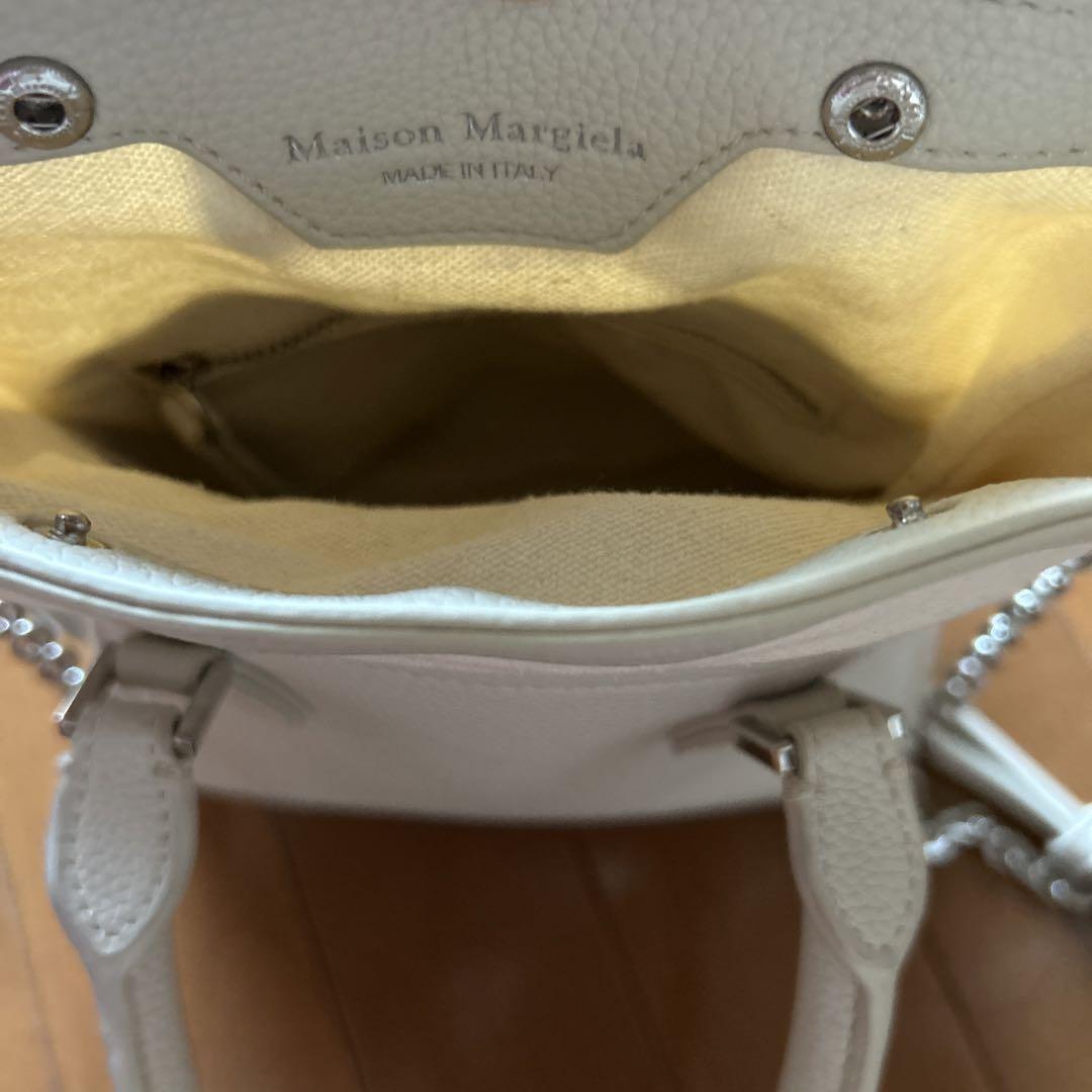 Maison Margiela ホワイト レザー ショルダーバッグ