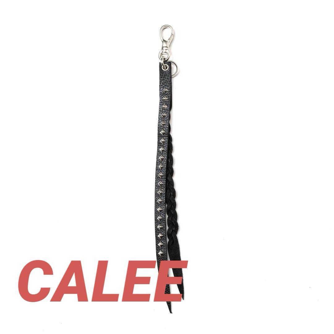 calee STUDS & KNITTING LEATHER KEY RING