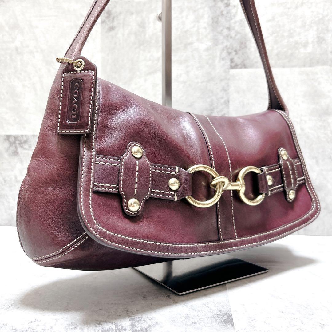 コーチ COACH アクセサリーポーチ ホーボー ワンショルダー ワインレッド