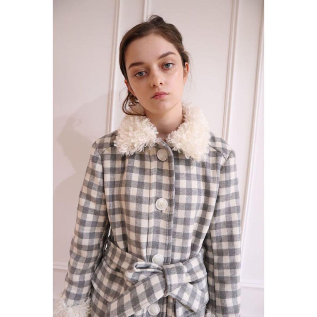 poodle collar fur coat ivory | épine