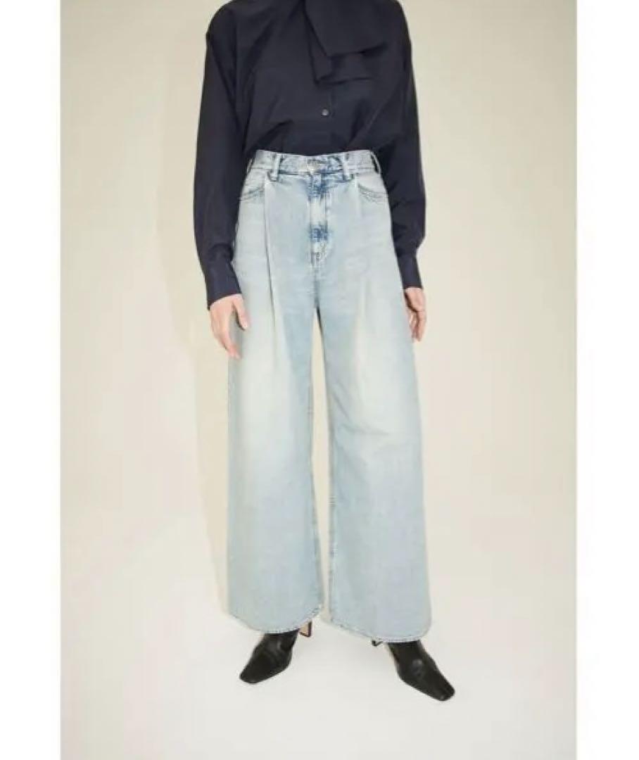 SuzuHirose×CLANE TUCK WIDE DENIM PANTS