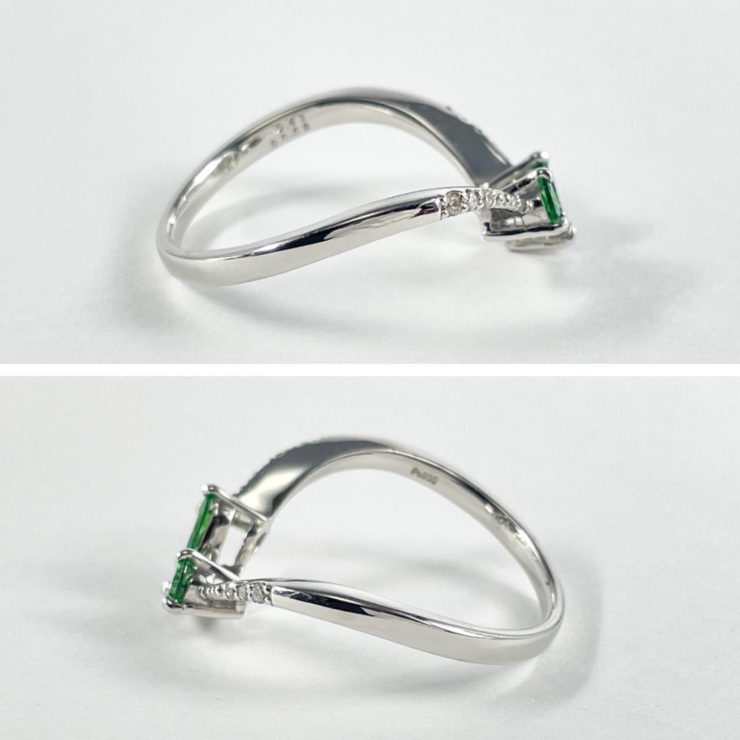 Pt950 天然ガーネット 0.41ct 天然ダイヤモンド 0.03ct リング Pt950 天然ガーネット 0.41ct 天然ダイヤモンド 0.03ct リング