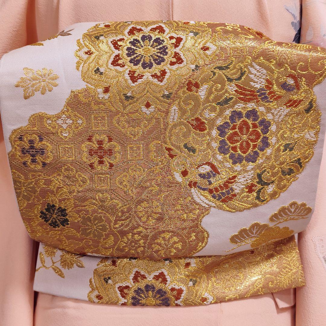 ❰6397❱ フルセット　訪問着 汕頭刺繍　スワトウ刺繍　袋帯　帯締　正絹　着物