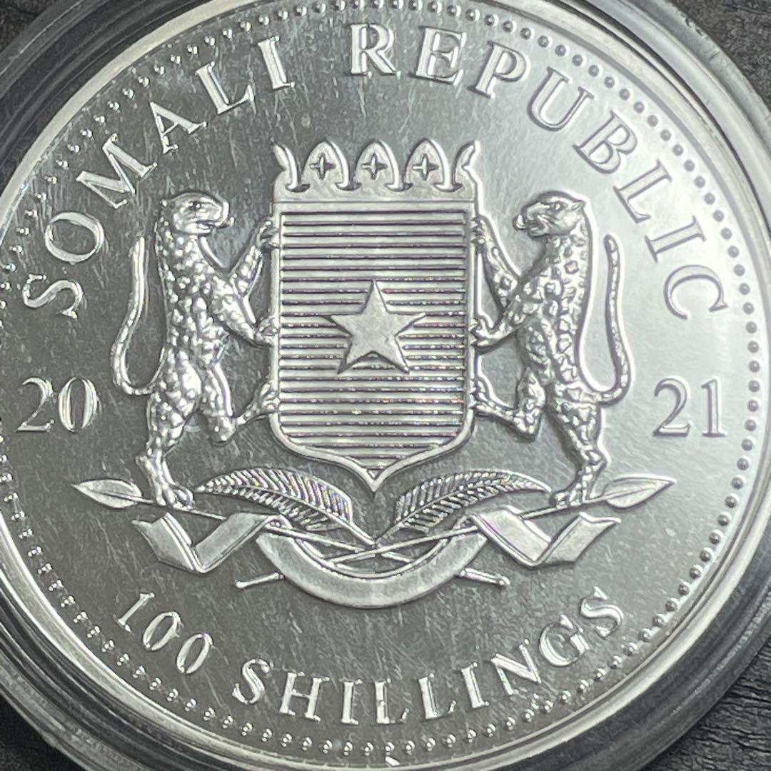 2021年　ソマリア　アフリカ象　1オンス銀貨　純銀