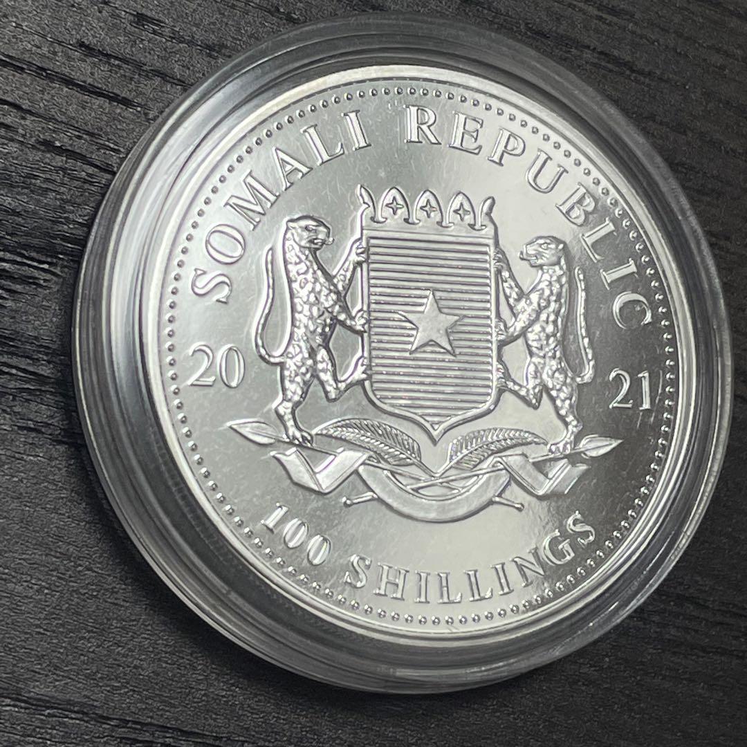 2021年　ソマリア　アフリカ象　1オンス銀貨　純銀