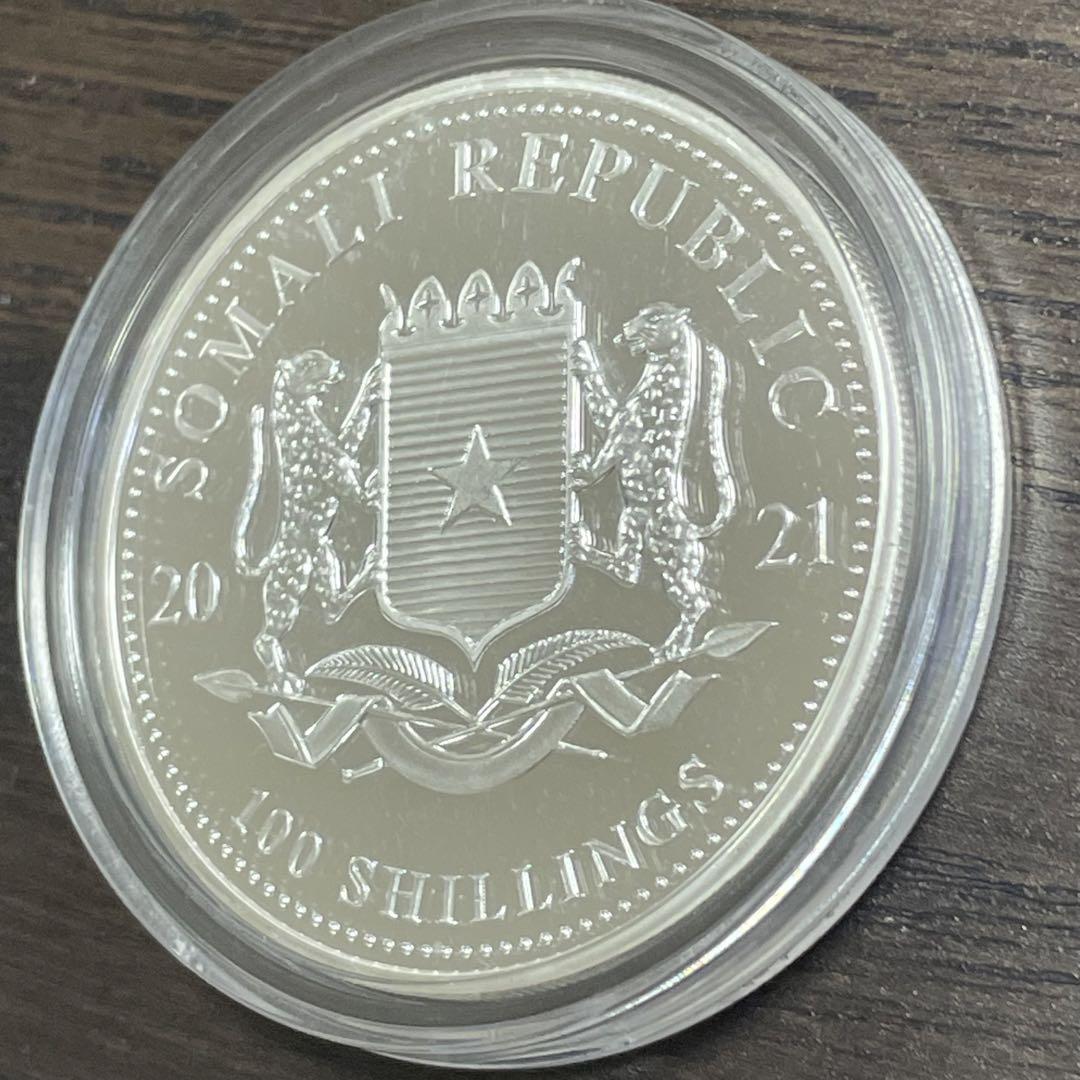 2021年　ソマリア　アフリカ象　1オンス銀貨　純銀