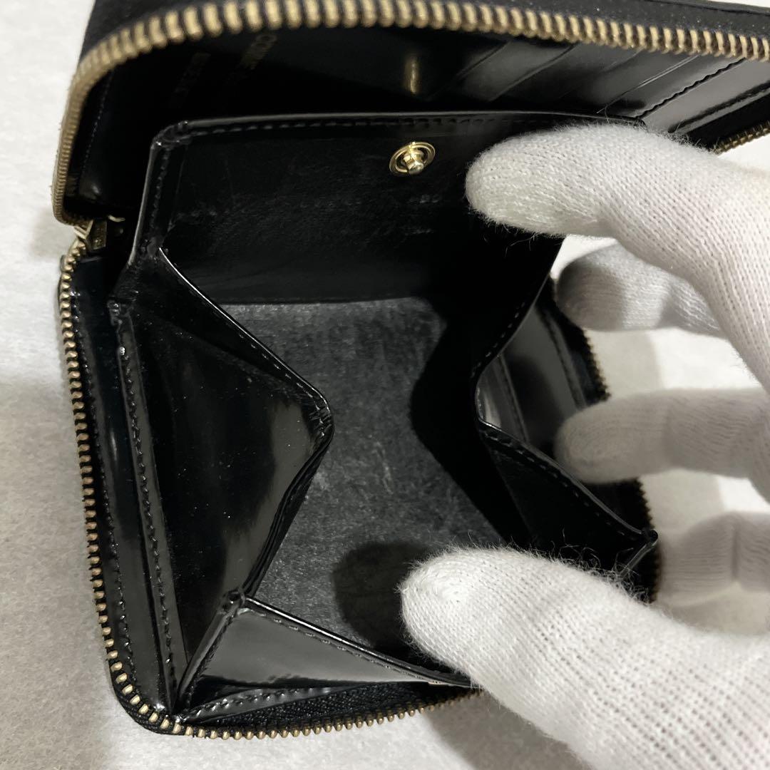 【美品✨】コムデギャルソン　ドット　ラウンドファスナー　折り財布　黒
