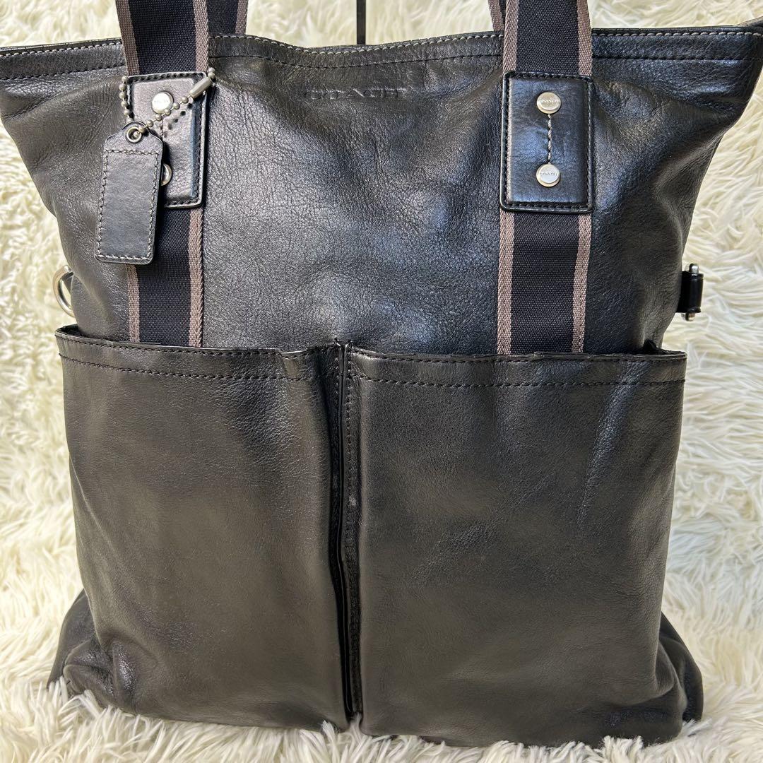 コーチ　トートバッグ　ショルダーバッグ　2way　ヘリテージ　フォルドオーバー
