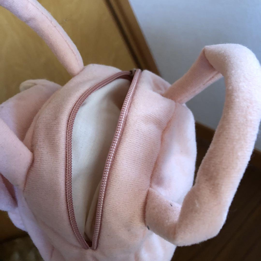 豚 ブタ ぬいぐるみ ピンク ポーチ バッグ ぬいぐるみ 昭和