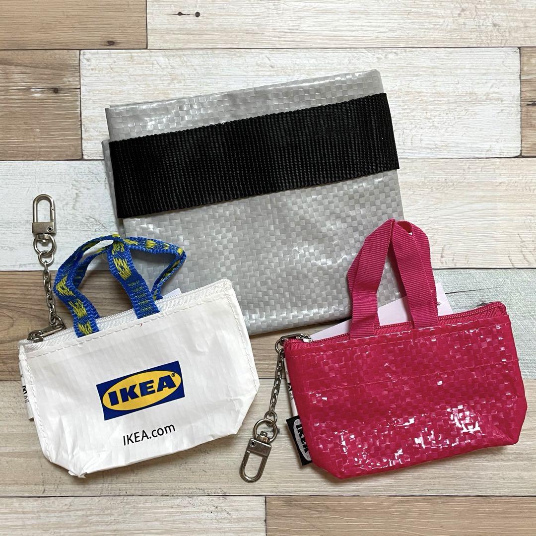 イケア IKEA限定★キーホルダーミニバッグ＆エコバッグSサイズ 3点セット IKEA - イケア IKEA限定☆ブルーエコバッグバッグ。キーホルダー