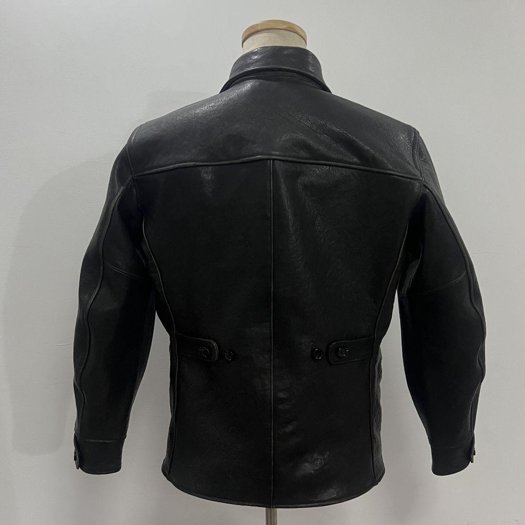 高級！別注品！茶芯ホースハイド　レザーカーコート　馬革　レザージャケット　3XL