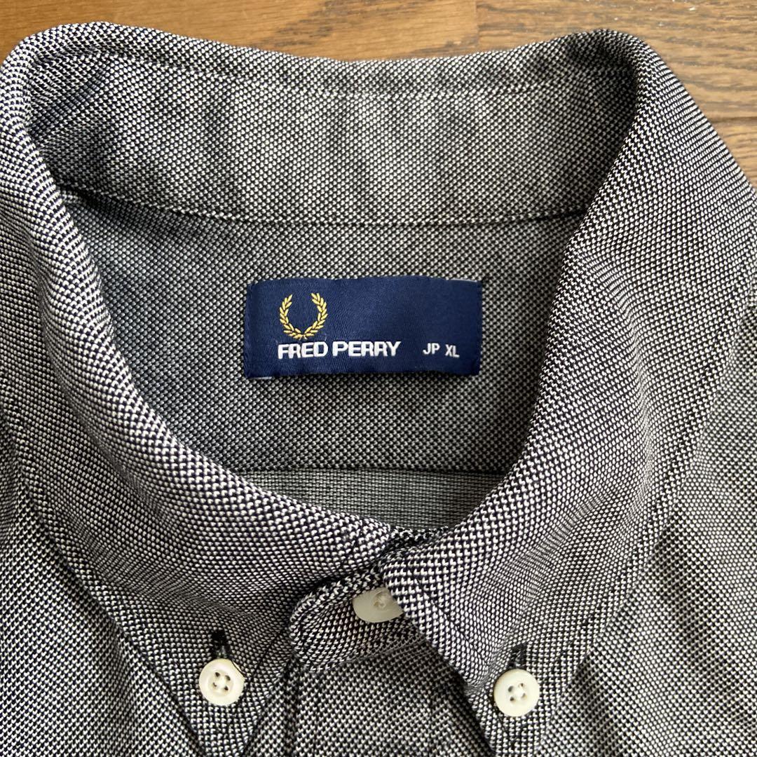 FRED PERRY ボタンダウンシャツ グレー　XL