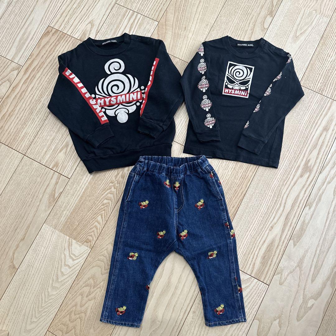 1.ヒステリックミニ　目隠しミニちゃん　トレーナー　長袖Tシャツ　デニム