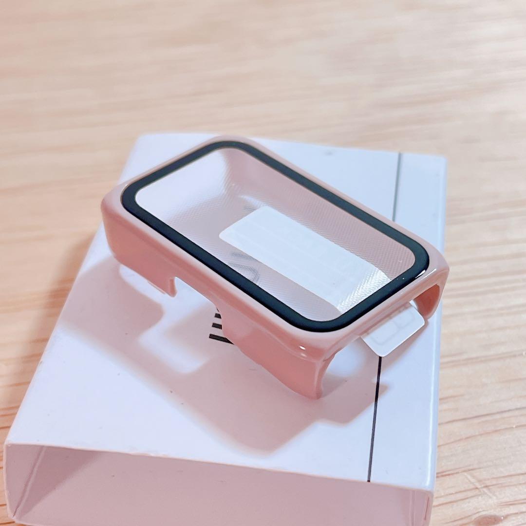 【一体型ケース】対応huawei band 7/huawei band 6ピンク