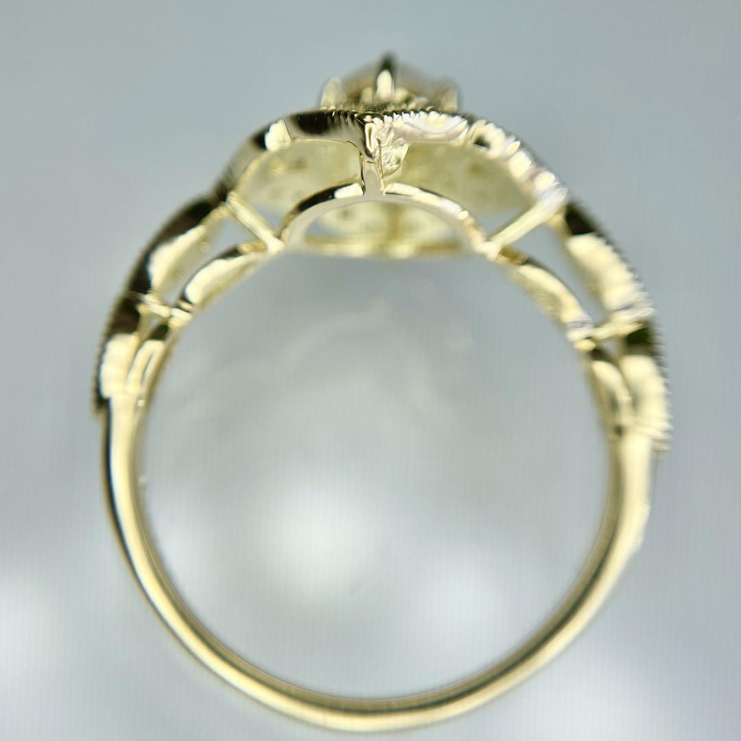 K18 天然ダイヤモンドリング0.38/0.32ct