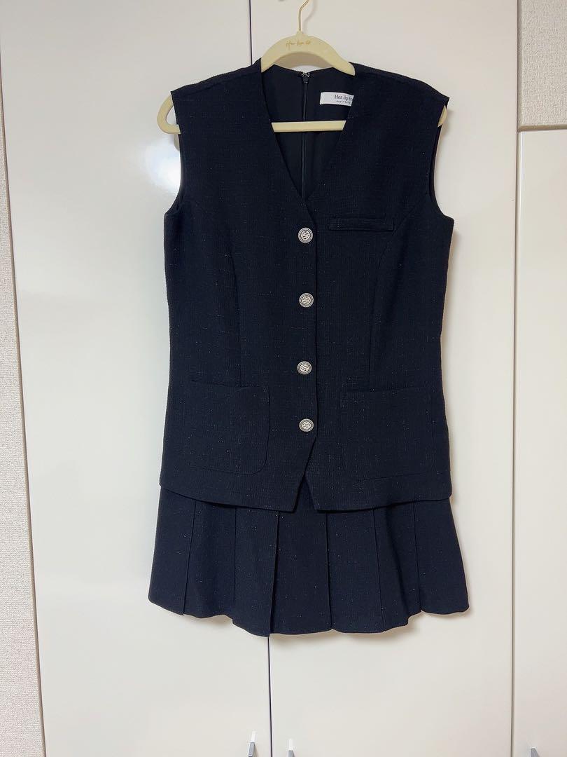 ワンピース herlipto Tweed Pleated Mini Dress セール】Tweed Pleated Mini Dress（ワンピース）｜Her lip to