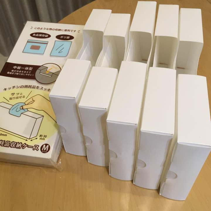 セリア 収納 ケース ゴミ袋ストッカー モノトーン 無印良品 ホワイト ニトリ(¥890) , メルカリ スマホでかんたん フリマアプリ