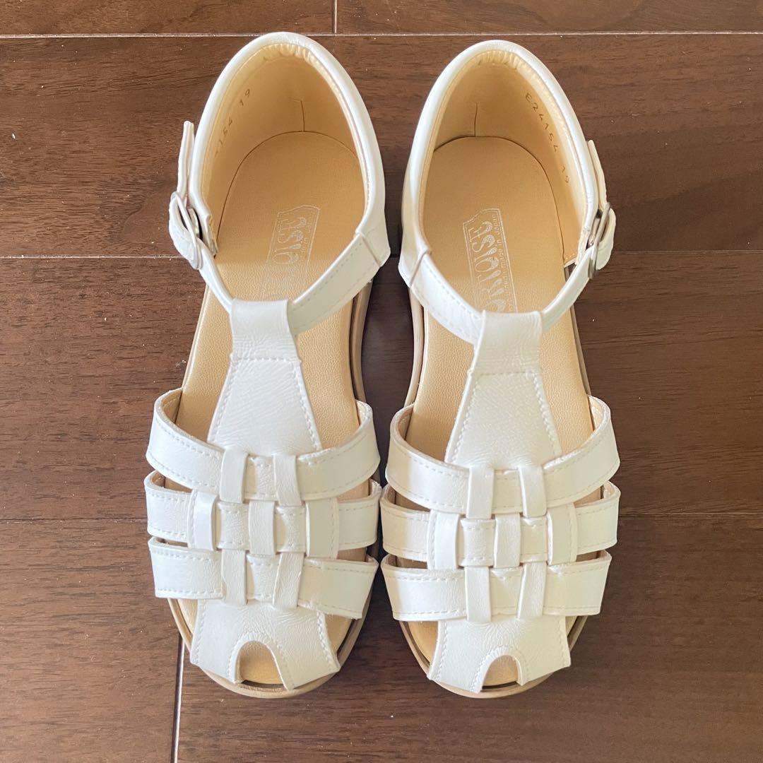 値引きする 美品 トータス 19cm ホワイト 白 キッズサンダル (Tortoise) サンダル