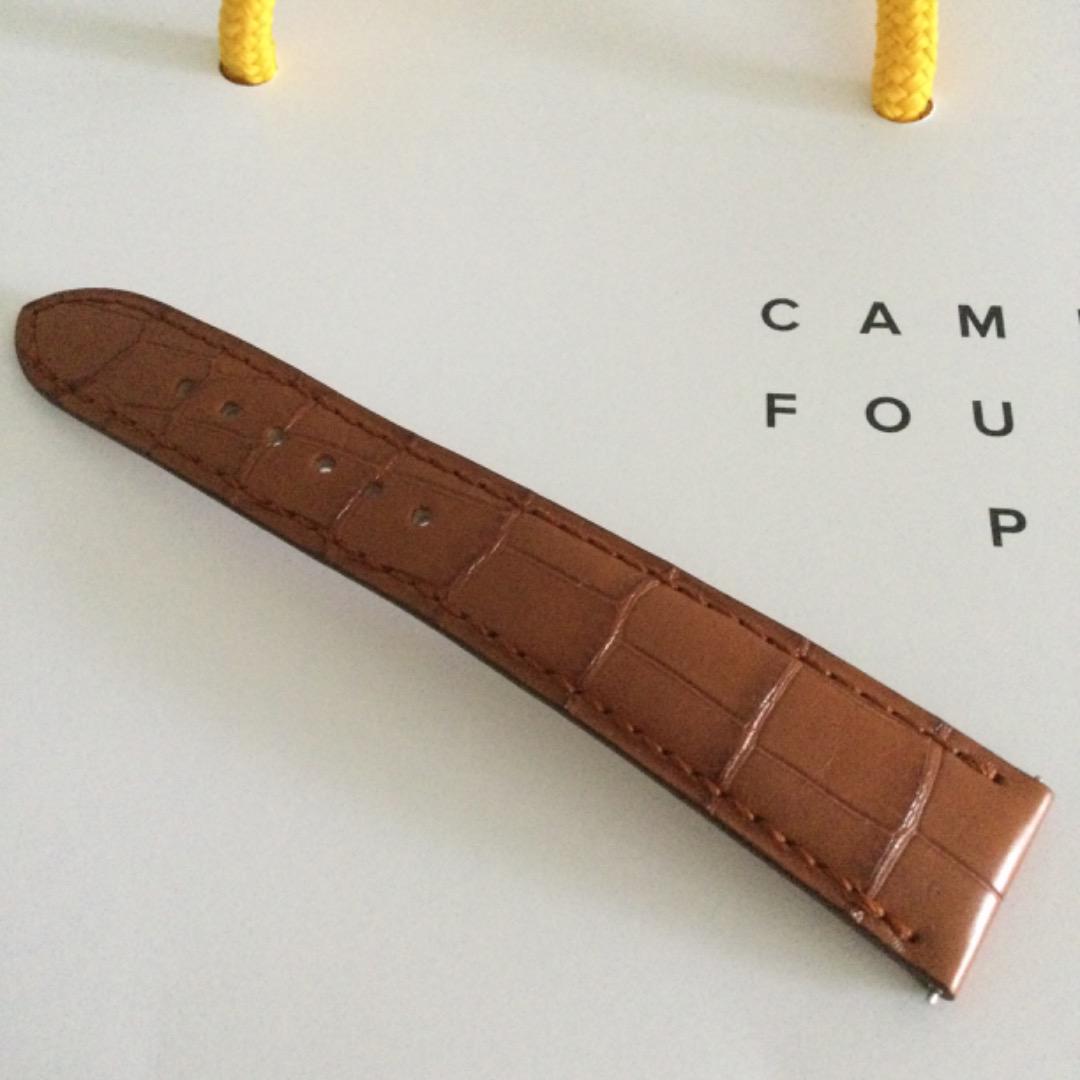 CAMILLE FOURNET 時計ベルト アリゲーター ネイビー 21mm幅