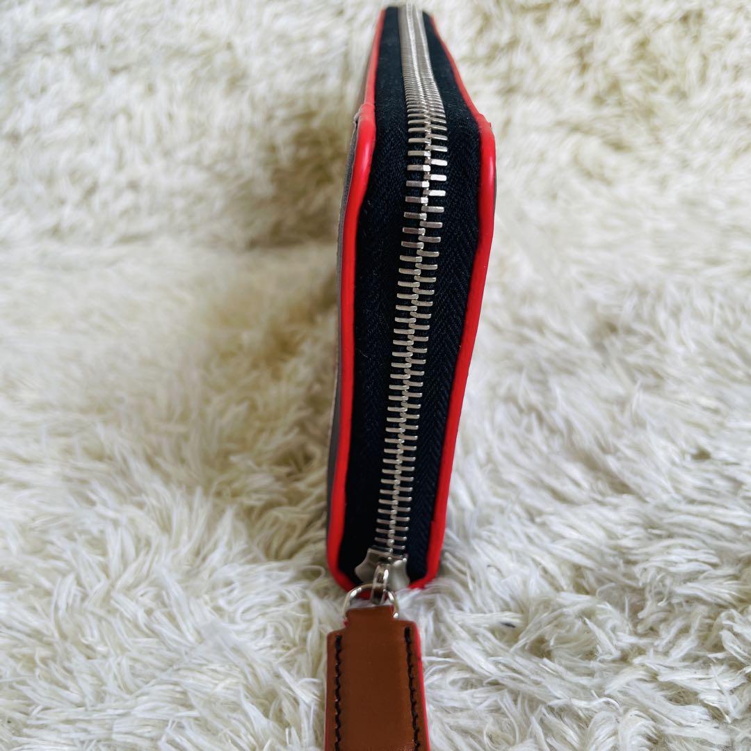 【新品】エミリオプッチ　長財布 ラウンドファスナー　レザー　ブラウン　立体ロゴ
