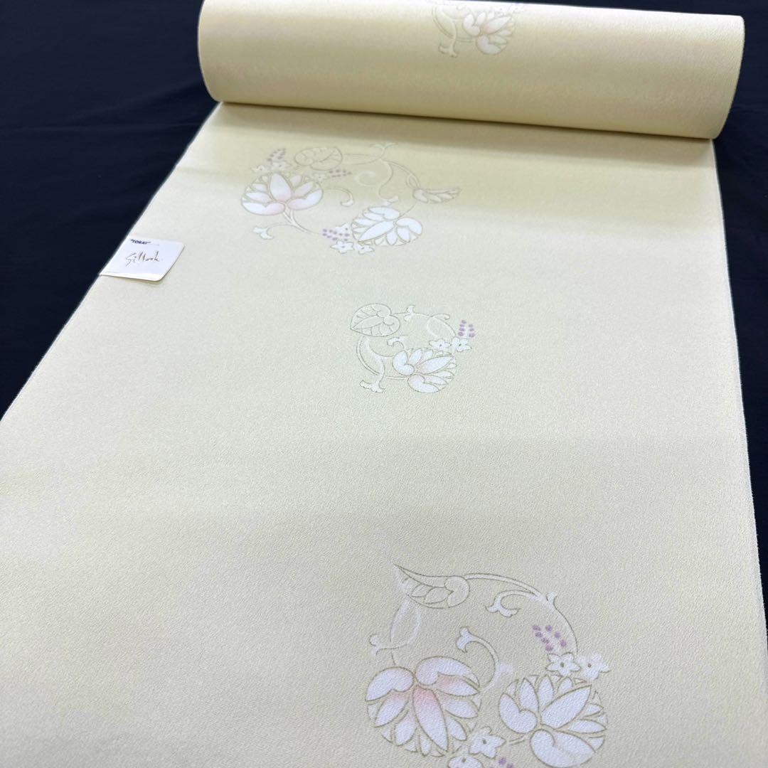 国産品 東レ 新品 シルック メルカリ - 2519 クリーム トビ柄 反物 小紋 着物・浴衣