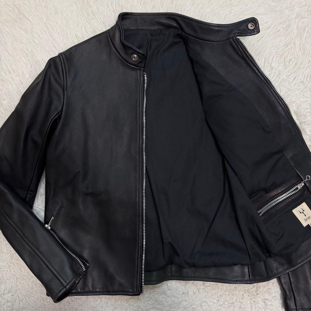 Lサイズ相当 scye シングルライダースジャケット ラムレザージャケットL Scye