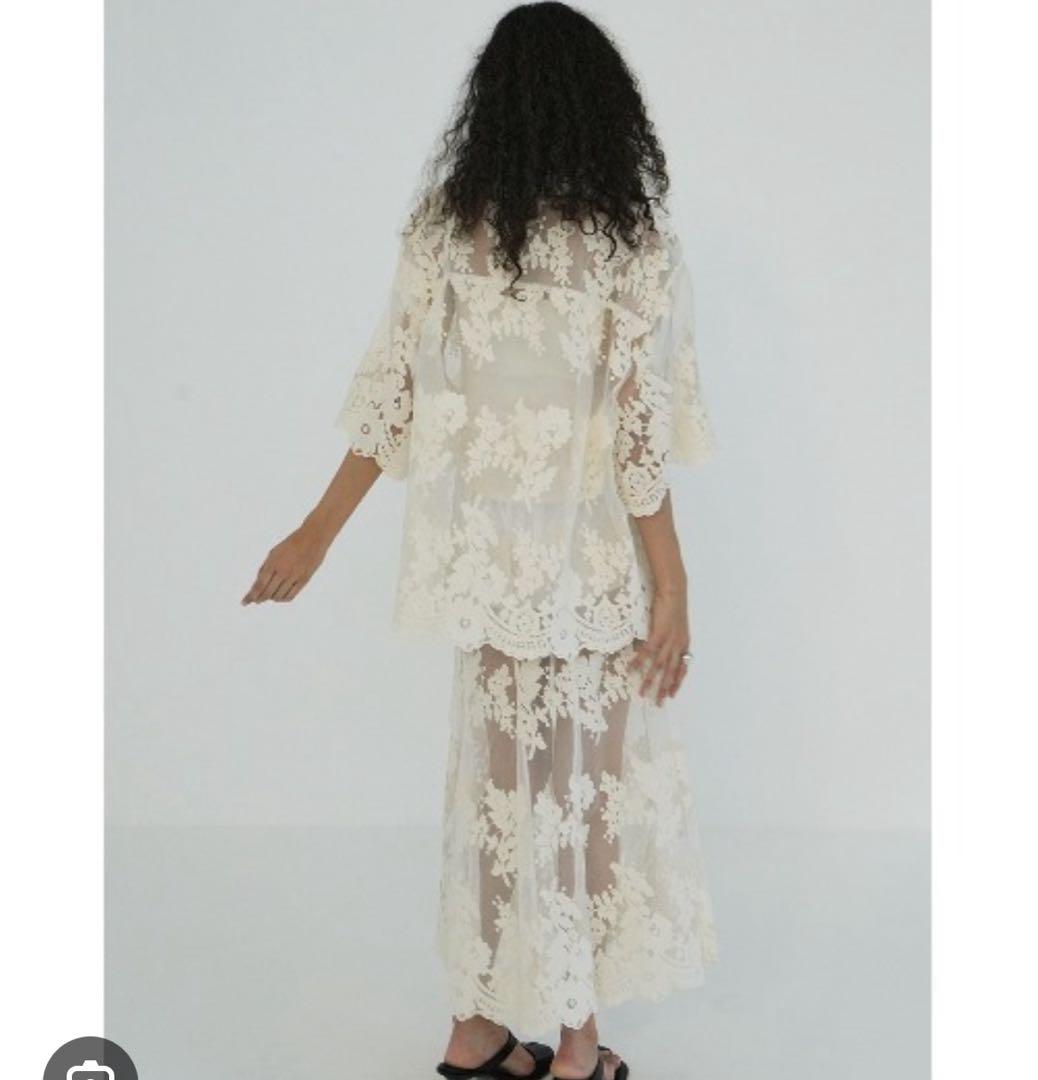 CLANE クラネ　SHEER FLOWER LACE SHIRT シャツ
