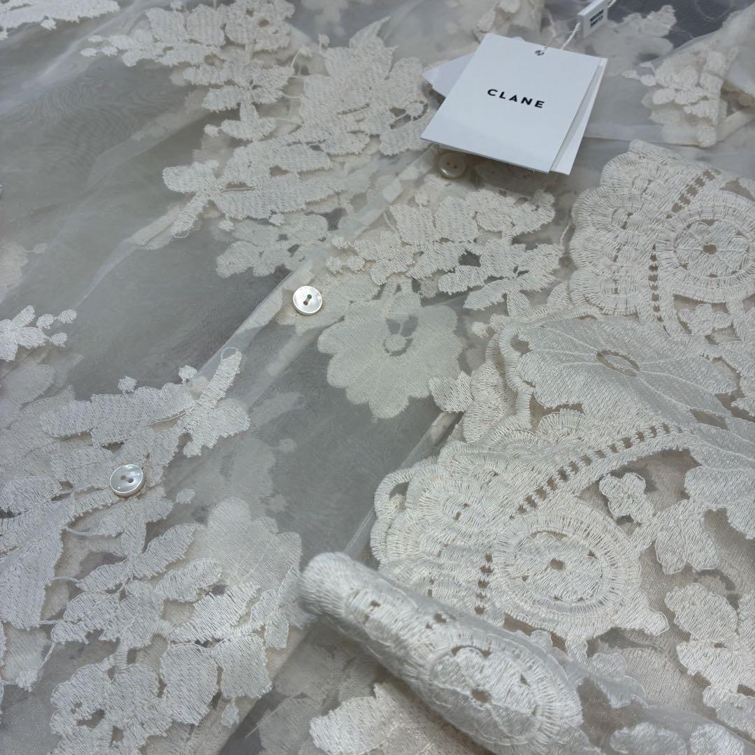 CLANE クラネ　SHEER FLOWER LACE SHIRT シャツ