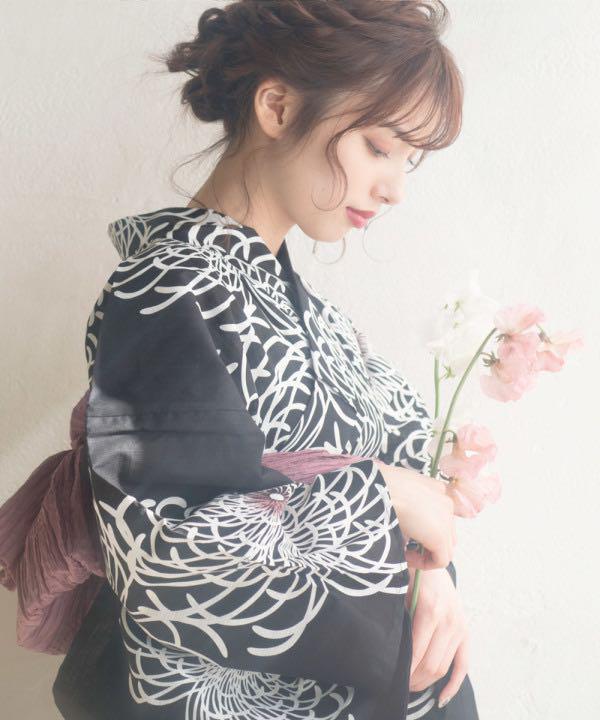 Dita 浴衣　月夜の乱菊しらべ 2025 浴衣5点セット(ゆかた・帯・下駄・着付けマニュアル